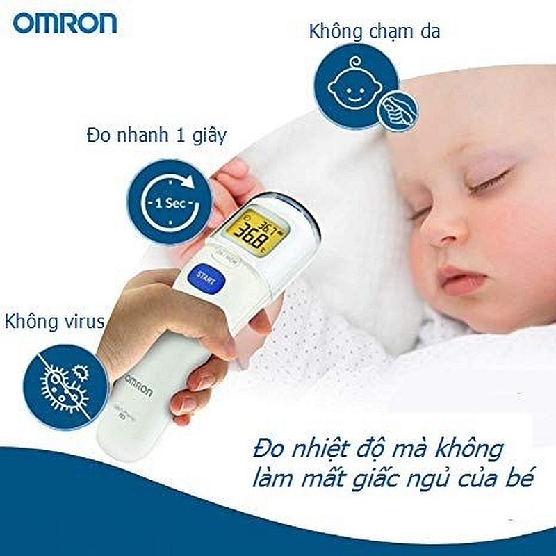 Nhiệt kế điện tử hồng ngoại đo trán OMRON MC720 - 3 in 1 - Đo nhiệt độ cơ thể, bề mặt đồ vật, nhiệt độ phòng