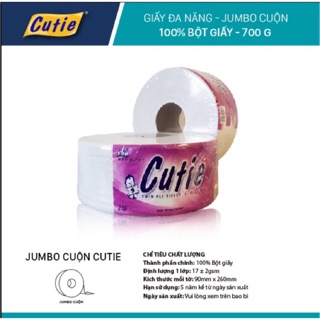  Giấy vệ sinh cuộn cutie (700gram)