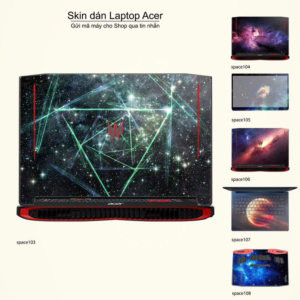 Skin dán Laptop Acer in hình không gian nhiều mẫu 18 (inbox mã máy cho Shop)