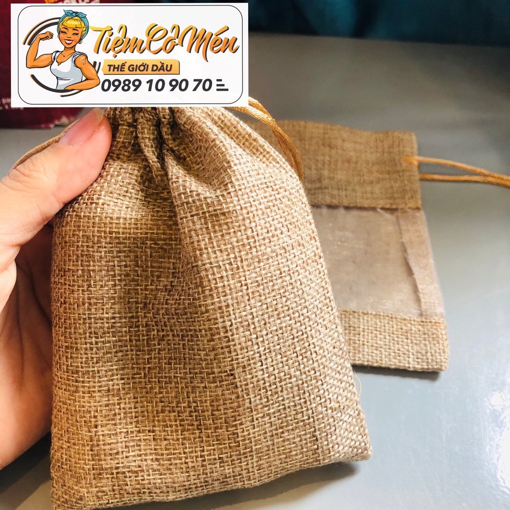 [Quà Tặng] Túi vải đay dây rút đựng dầu bi lăn, dầu gió, dầu cù là size Trung cực kỳ tiện lợi