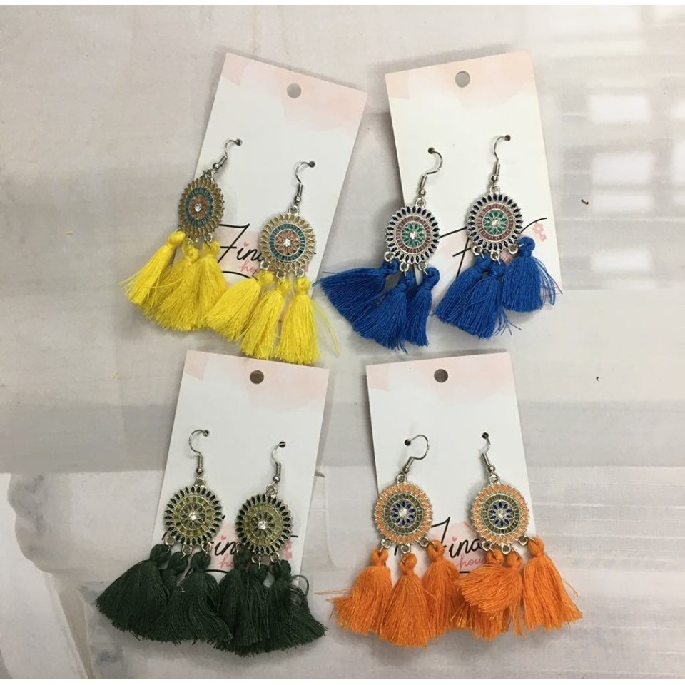 Khuyên tai - Bông tai tua rua bohemian