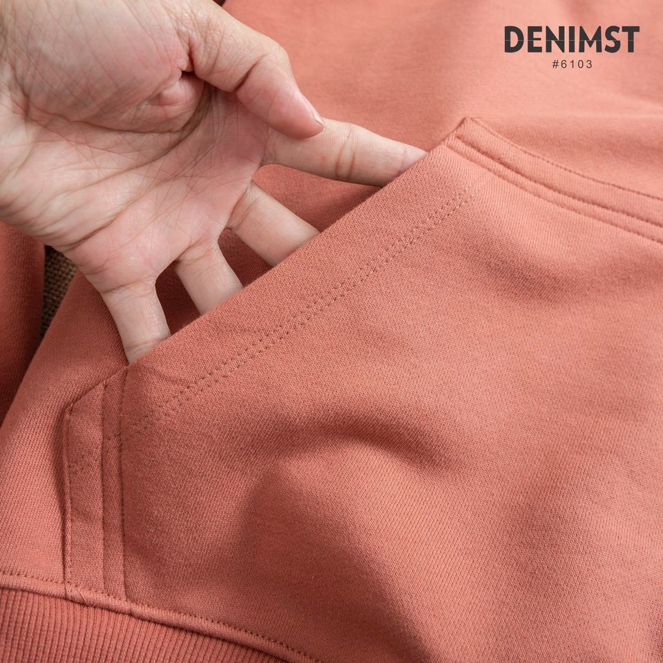 Áo Hoodie Nam Trơn Cao Cấp DENIMST 6103 Chất Liệu Nỉ Da Cá, Dáng Suông