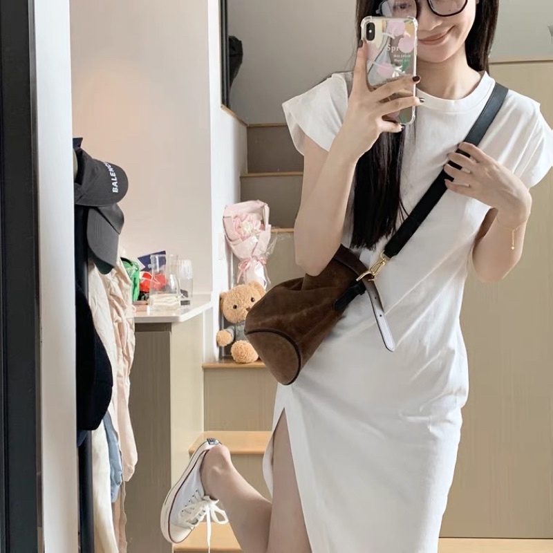 Đầm Dài Tay Cánh Dơi Xẻ Đùi Cao Vải Thun Siêu Xinh