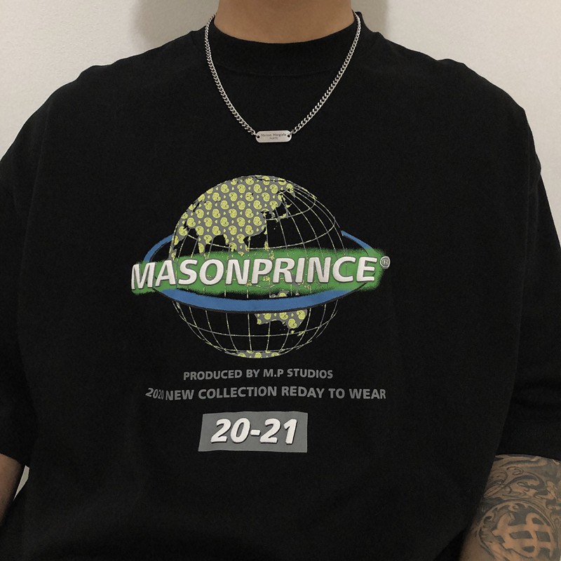 Vòng cổ thép titan mặt vuông khắc chữ phong cách hiphop