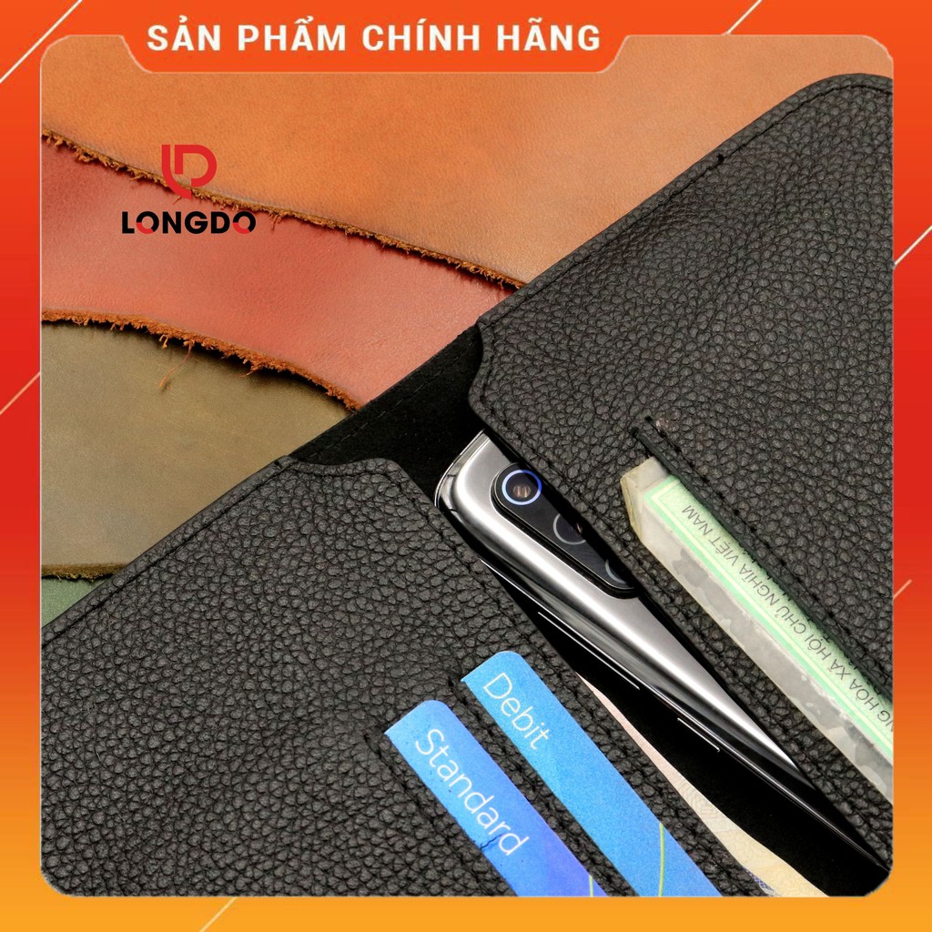 Ví Nữ Cao Cấp - Cam Kết 100% Da Bò Thật - Màu Đen Thương Hiệu Longdo Leather - BNM02
