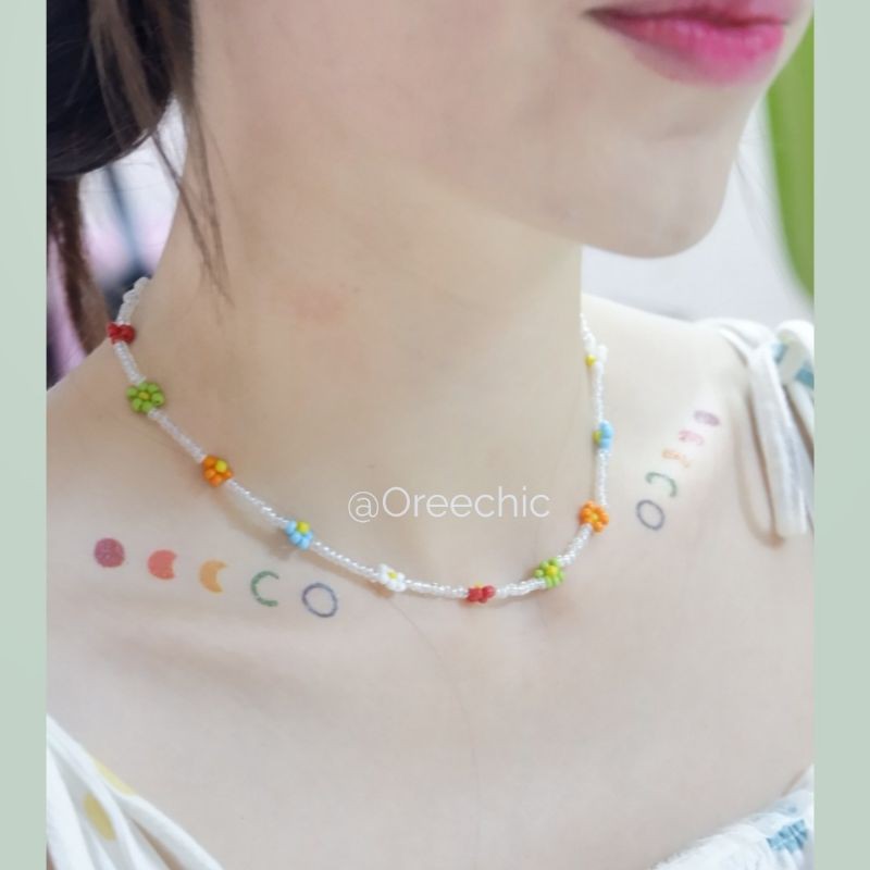 Choker hạt cườm bling