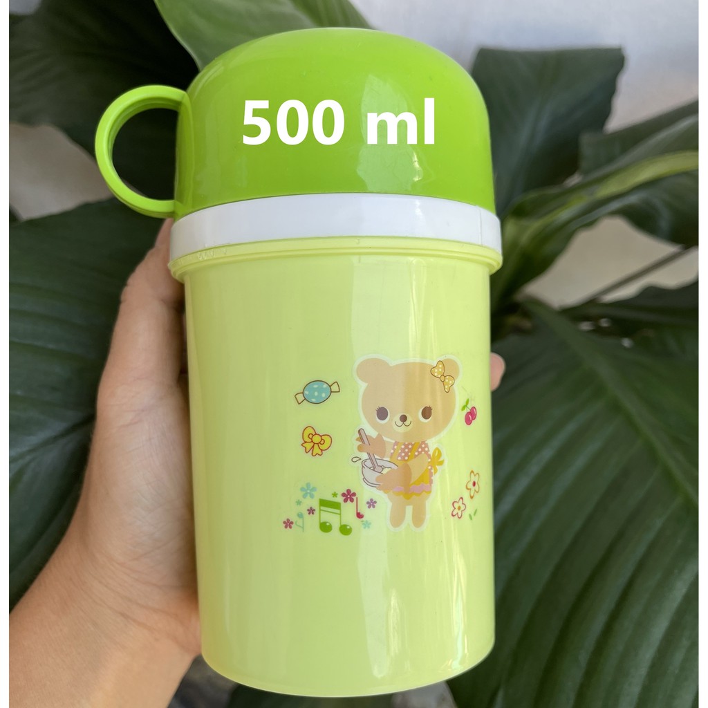 Ca giữ nhiệt bằng nhựa có nắp làm tách uống nước Nguyên Ba, 350ml - 500ml - 750ml - 1000ml, nhựa pp chính phẩm an toàn