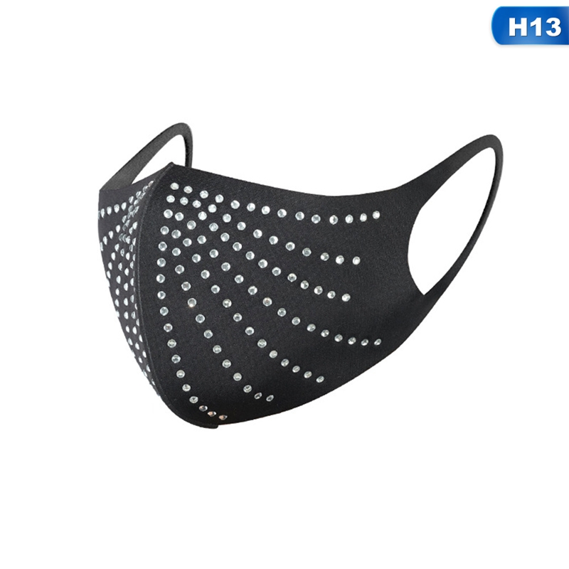 Khẩu trang thiết kế đính kim cương giả lấp lánh chống bụi bền bỉ | BigBuy360 - bigbuy360.vn