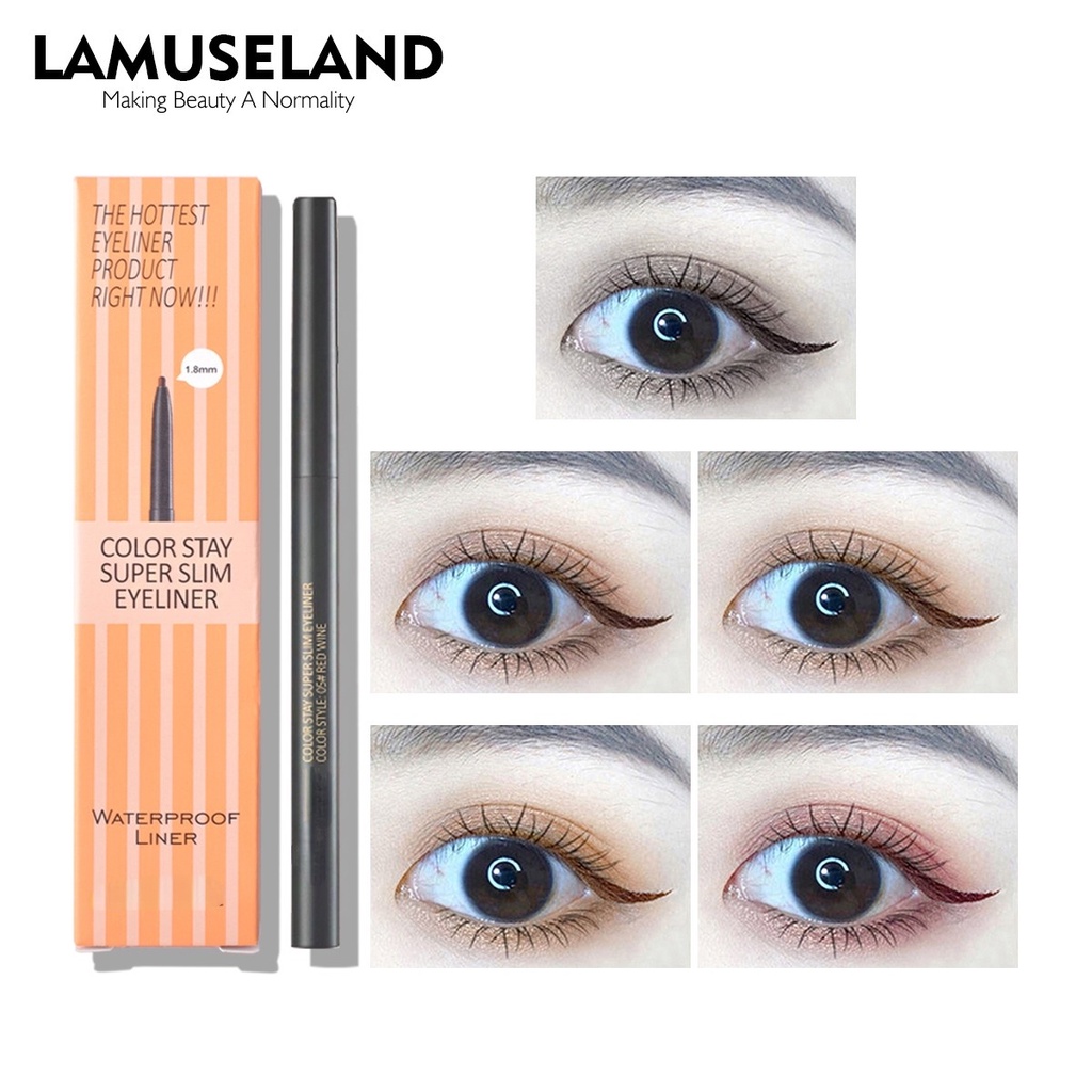 Bút kẻ mắt LAMUSELAND ngòi siêu mỏng 1.8mm lâu trôi chống thấm nước 1g | BigBuy360 - bigbuy360.vn