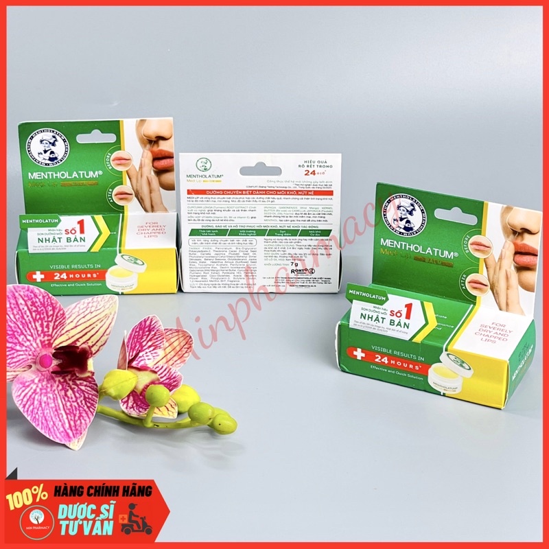 Sáp Dưỡng Môi ROHTO Chuyên Biệt Cho Môi Khô, Nứt Nẻ 7g Mentholatum Medi Lip Balm - Minpharmacy