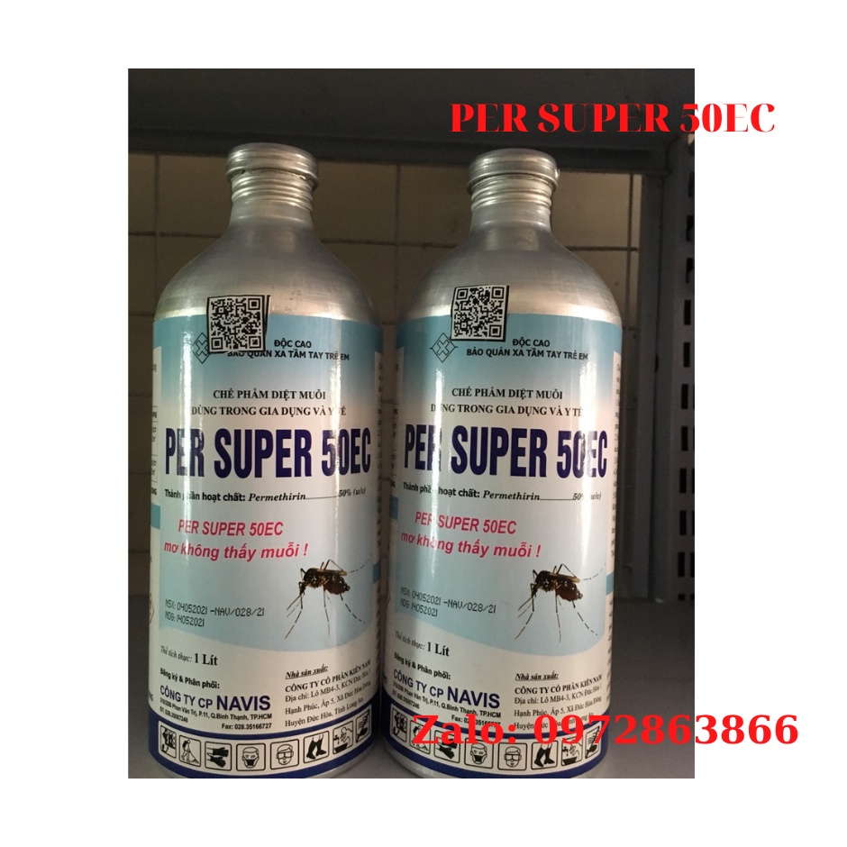 Per super 50EC - 1 chai diệt muỗi, ruồi, kiến, gián, ruồi vàng, rầy, rệp,... chai nhôm