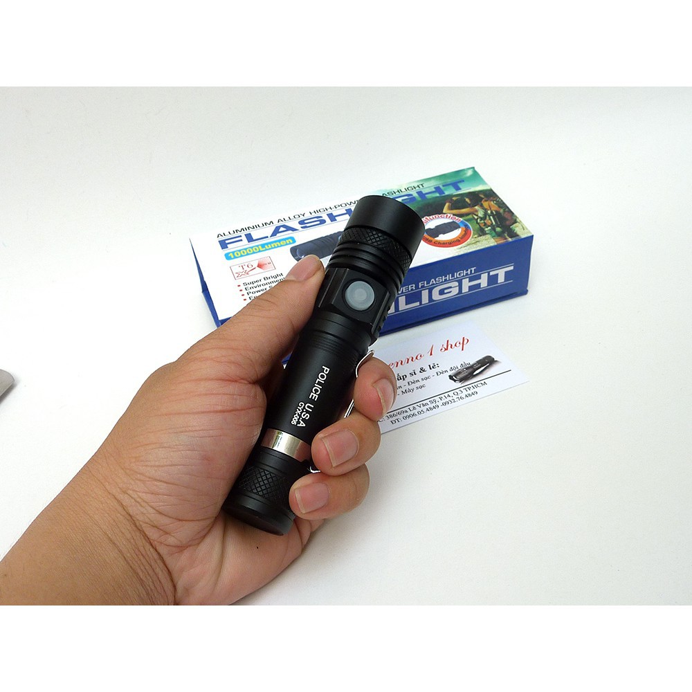 Đèn pin siêu sáng Police USA CYX-005, đèn pin siêu sáng, đèn led chống nước  Fdep