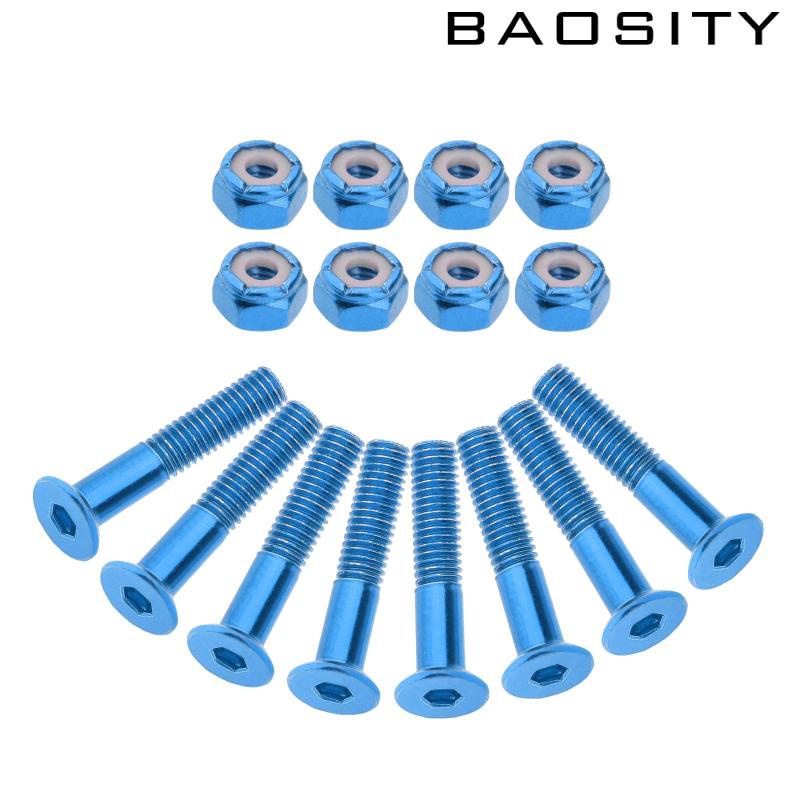 [BAOSITY]Replacement Longboard Skateboard Mounting Hardware Screws Black_35mm_8pcs