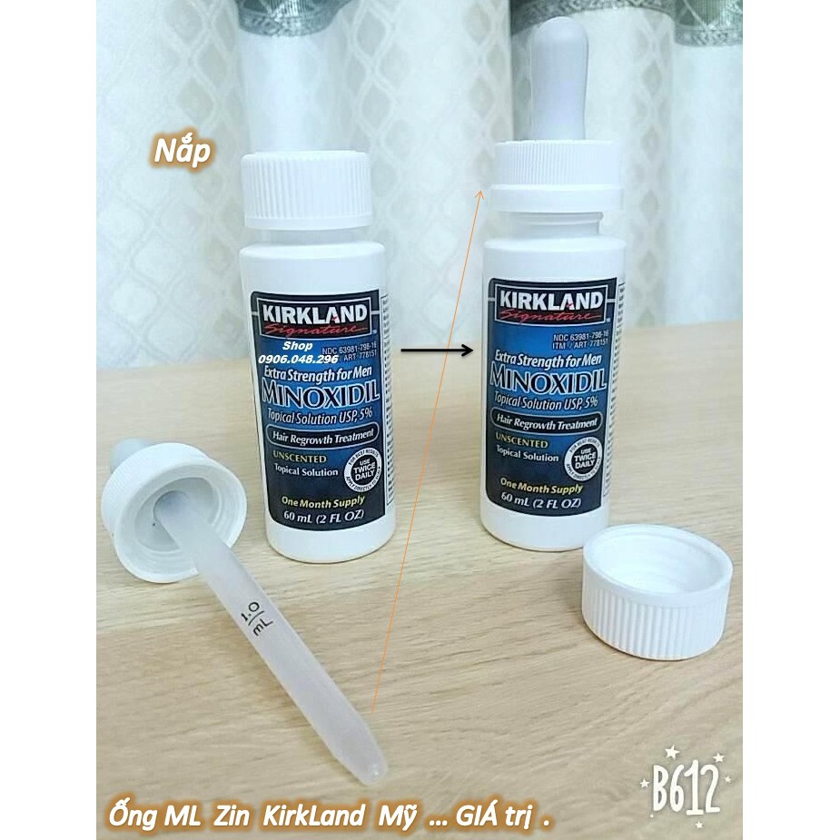 [ Date :Tốt nhất ]  Ống ML Zin KirKland Mỹ , và  1 Lọ Dung dịch thoa ngoài Mọc Tóc, mọc Râu  Minoxidil 5% Kirkland USA .