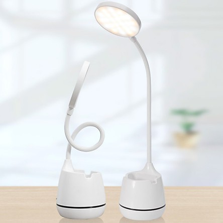 Đèn Led Để Bàn Học Cổng Sạc Usb Có Kệ Đựng Bút Và Điện Thoại