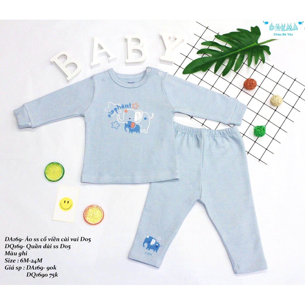 Dokma - Bộ cotton len cho bé 6-24m DA169