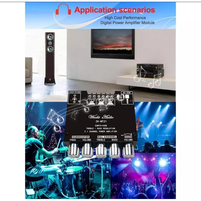 Ampy 3 kênh đánh sub hơi S100 2.1 siêu hay dùng độ chế loa, thay thế amply MT21