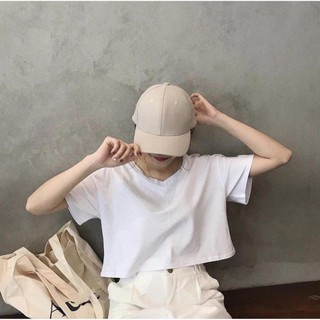 Áo CROPTOP Nữ hở eo cổ tim/cổ tròn trơn