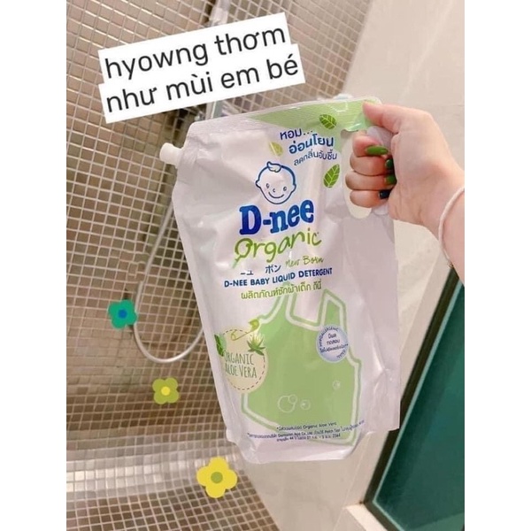 Túi nắp vặn 1400ml nước giặt xả quần áo siêu lưu hương Dnee 2in1 hàng nội địa Thái