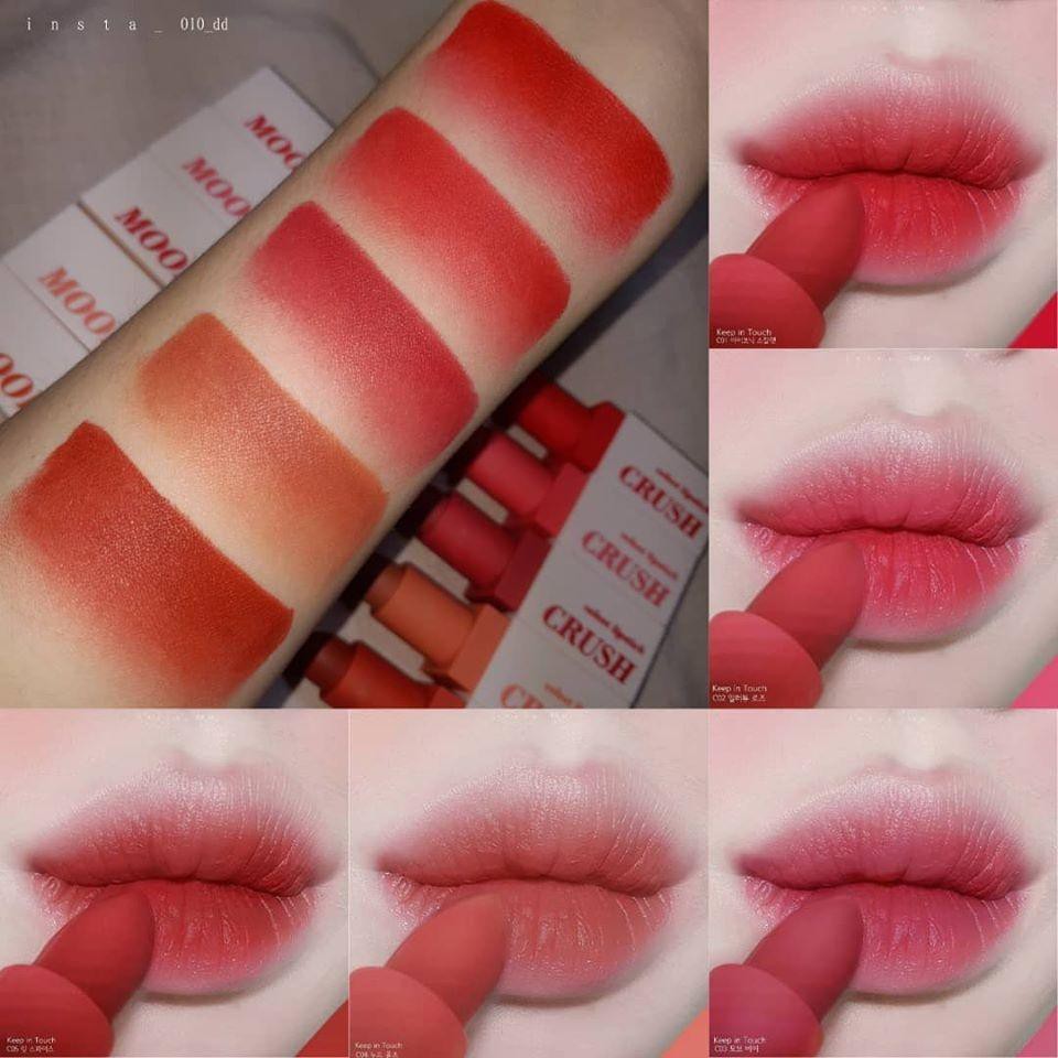 Son Thỏi Chứa Dầu Gan Cá Mập Keep In Touch Mood Crush Velvet Lipstick (5 x 3.5G)