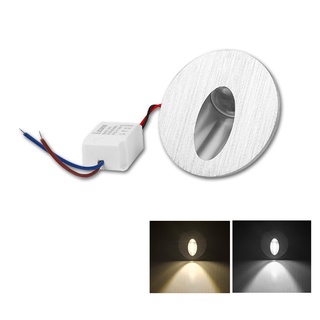 Đèn LED Cầu Thang Nhôm Vuông Tròn Đèn Tường 1W 3W Đèn LED Âm Thanh Bước Con Đường Đèn Góc Tường AC220V 240V Đèn Tường
