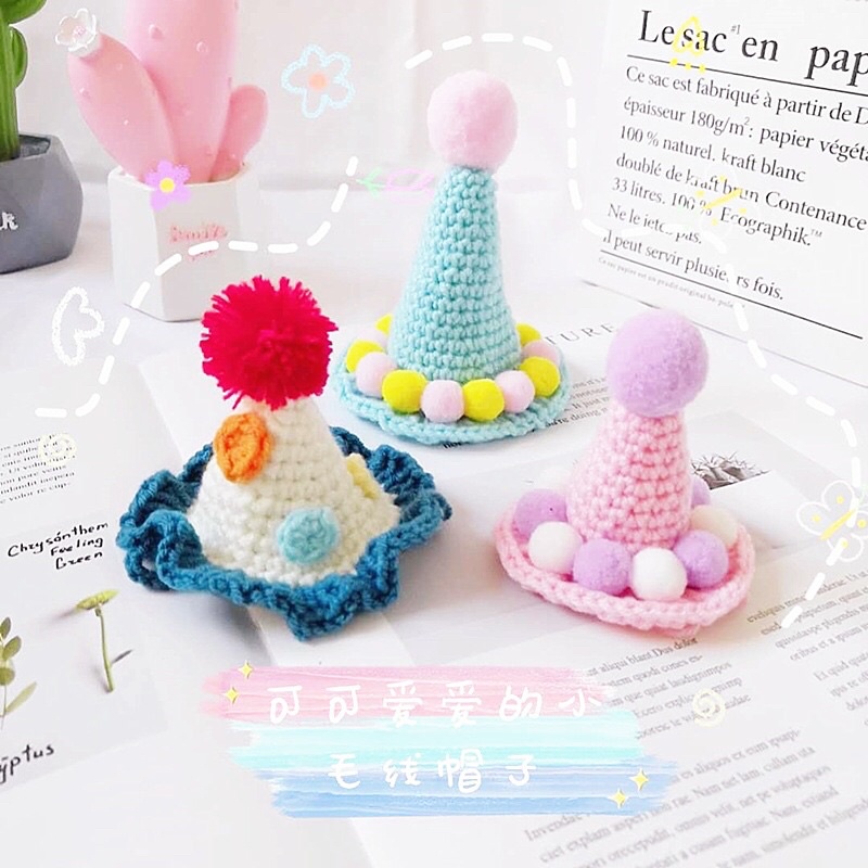 Mũ len sinh nhật cho mèo