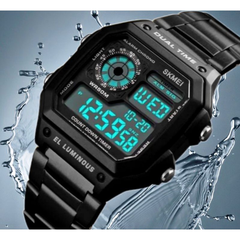 Đồng Hồ Nam Chính Hãng SKMEI S135 điện tử dây INOX Chống nước tốt tuyệt đối - D8- | BigBuy360 - bigbuy360.vn