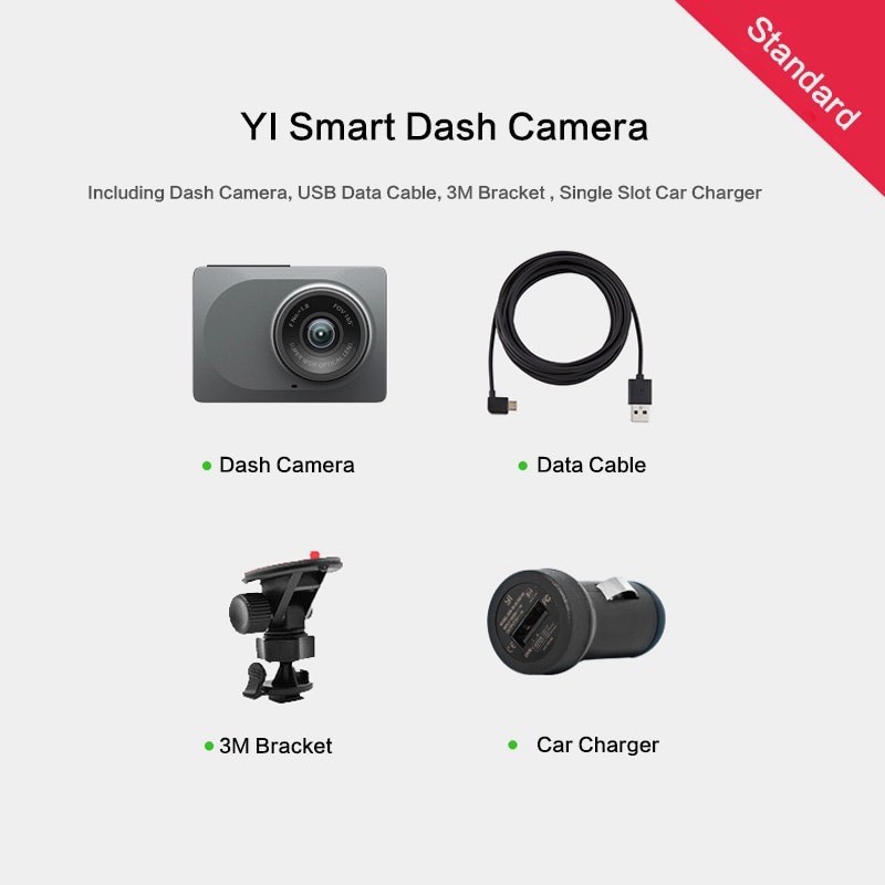 Camera Hành Trình Xiaomi Yi 2K Dash Cam DVR ( Góc rộng 165 độ ) - Tùy Chọn Thẻ Nhớ - Bảo Hành 6 Tháng