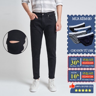 Quần jeans nam rách gối dáng ôm skinny ống đứng cao cấp co dãn 4 chiều, không nhăn, không xù dành cân nặng 45 - 82kg