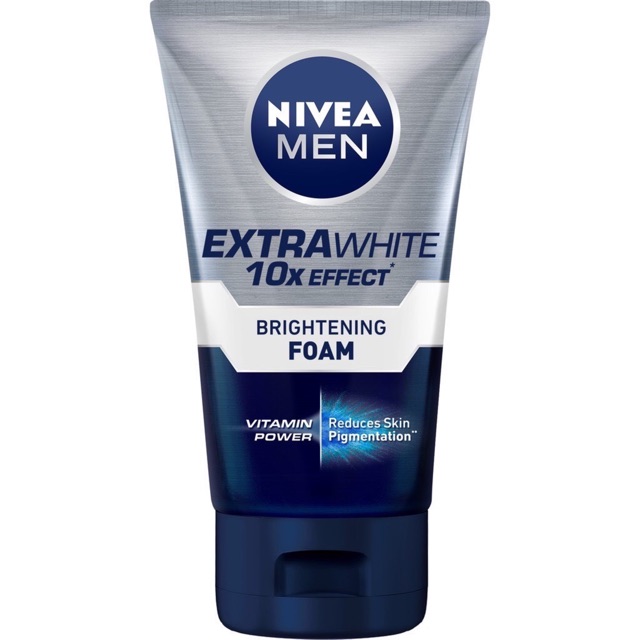 [ Chính hãng ] Sữa rửa mặt sáng da kiểm soát nhờn Nivea Men Extra White Oil Control Mud Foam 100g xanh