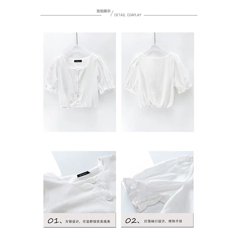 Áo Sơ Mi Tay Ngắn Phồng Form Rộng Thời Trang Mùa Hè 2020 Cho Nữ