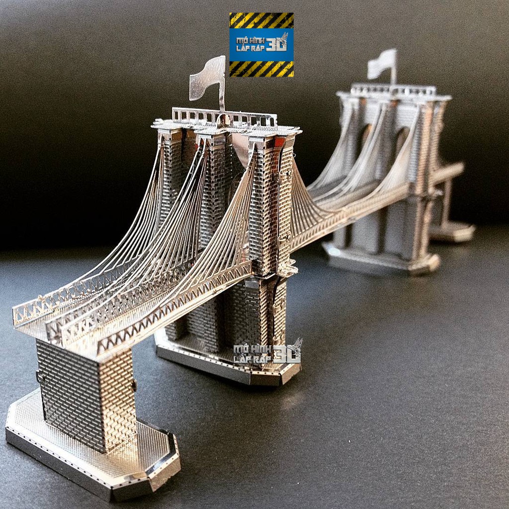 Mô hình 3D kim loại lắp ráp Cầu Brooklyn Bridge - New York [ Chưa Lắp ]