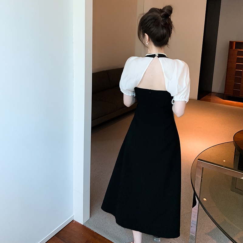 Váy đầm thiết kế tay tơ bồng nhẹ ôm eo tôn dáng tiểu thư chất đẹp 2 lớp