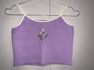 Áo Croptop 2 Dây Thêu Hoa ( Ảnh Thật )