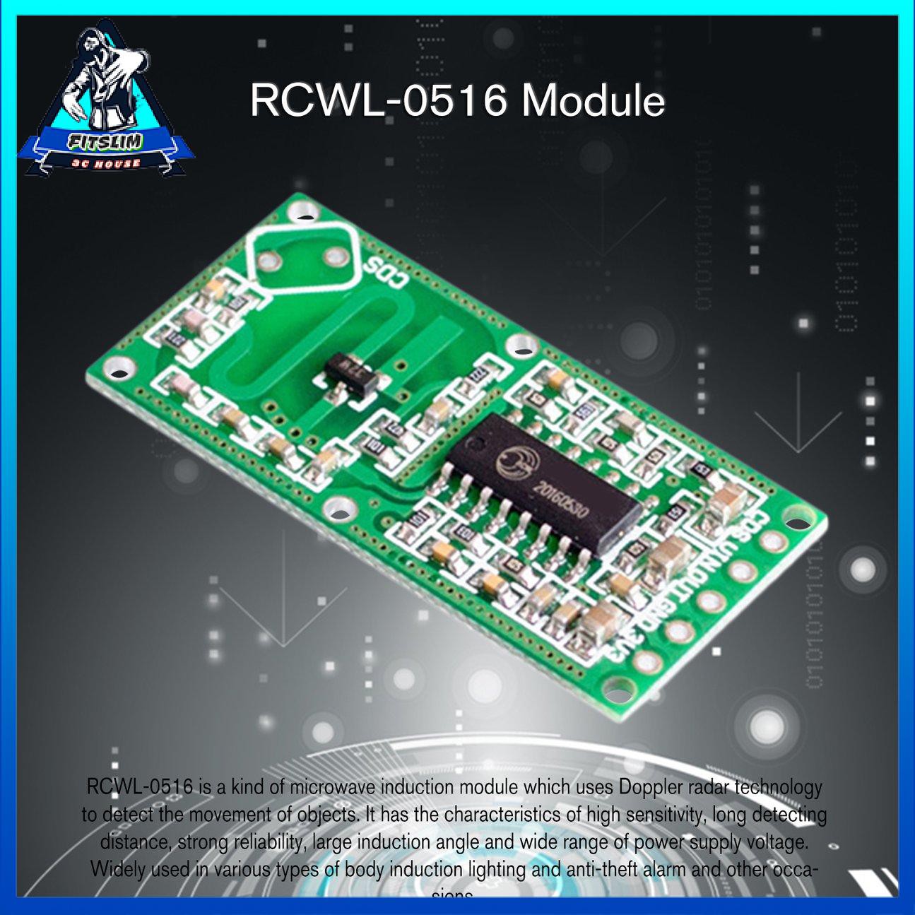 RCWL-0516 Mô-đun vi sóng phát hiện chuyển động cảm biến radar Doppler cho Arduino