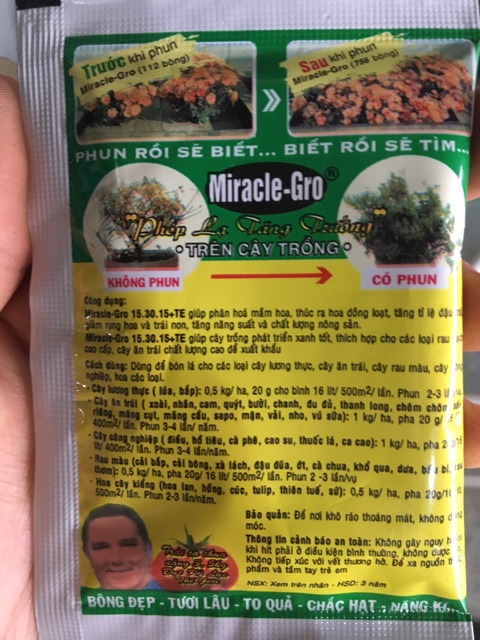 Phân bón lá miracle 15-30-15 10gr