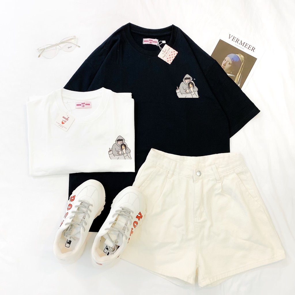 Áo thun tay lỡ  Couple Hug  phông Unisex nam nữ tee oversize form rộng pull Ulzzang Streetwear Hàn Quốc vải mềm