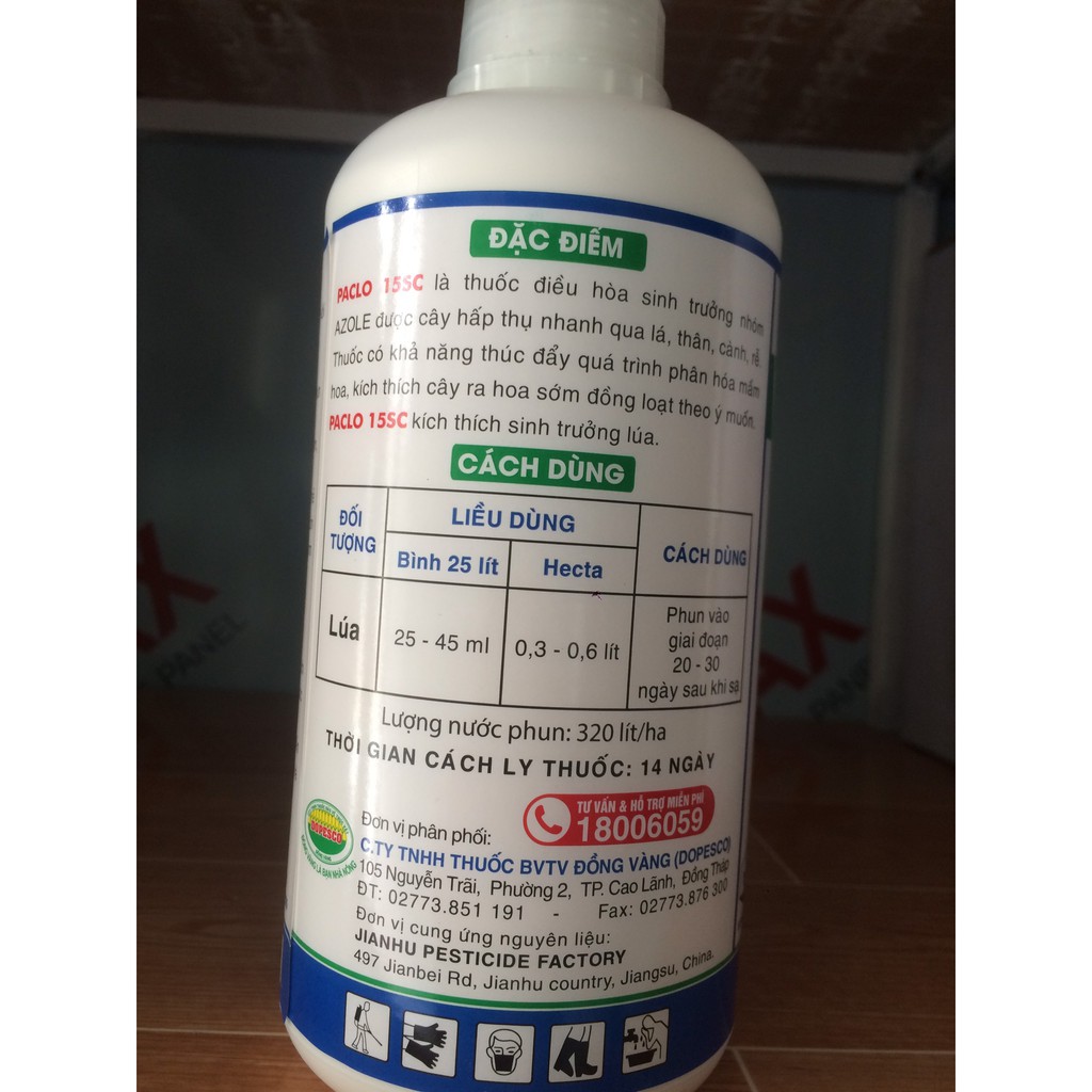 THUỐC ĐIỀU HÒA SINH TRƯỞNG_PACLO 15SC