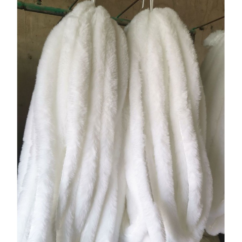 Dây lông trắng mềm xù 5 cm bằng vải trang trí áo đầm NOEL,phụ kiện trang trí