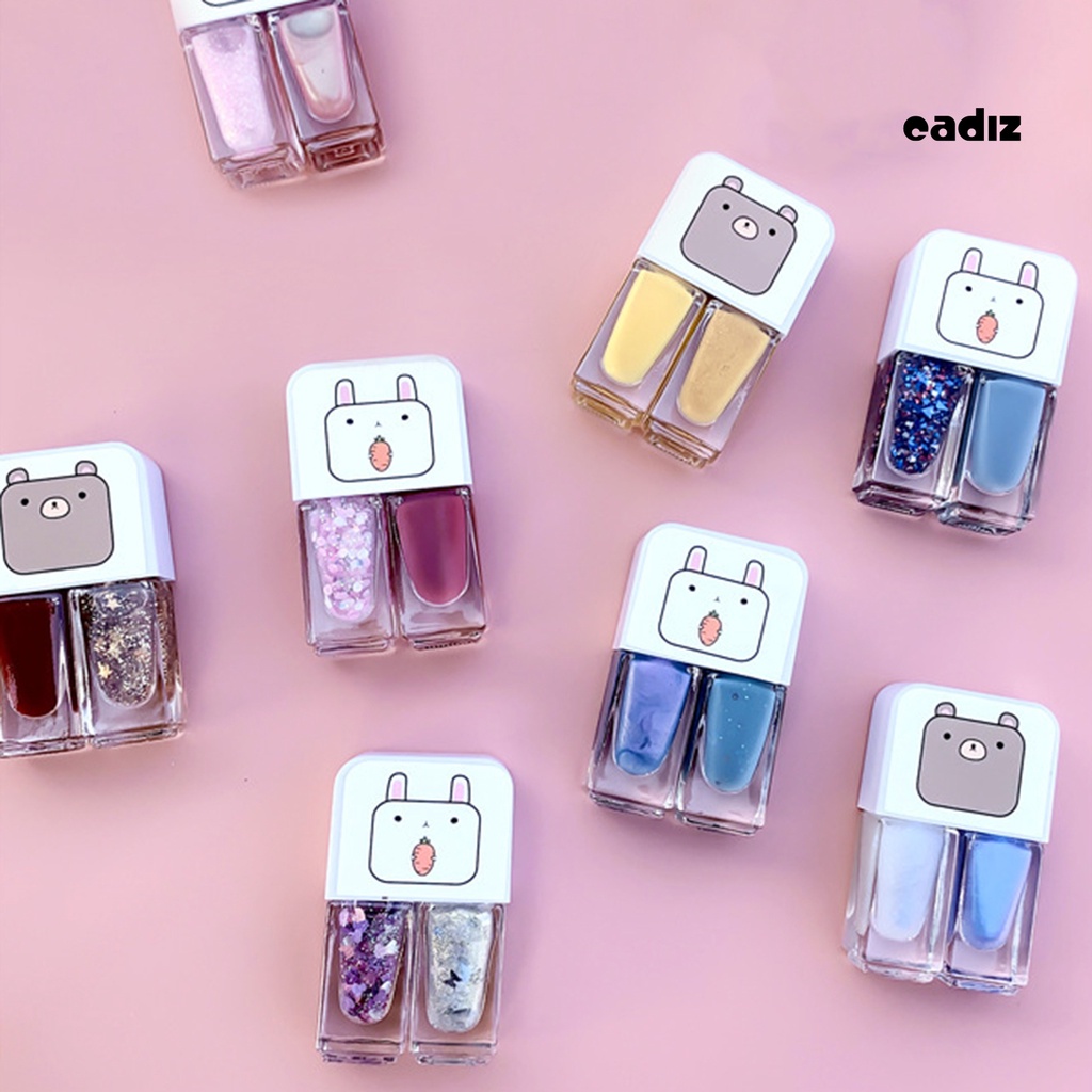 Bộ 2 Lọ Sơn Móng Tay Màu Lì Lâu Trôi Di Động Có Thể Tháo Rời