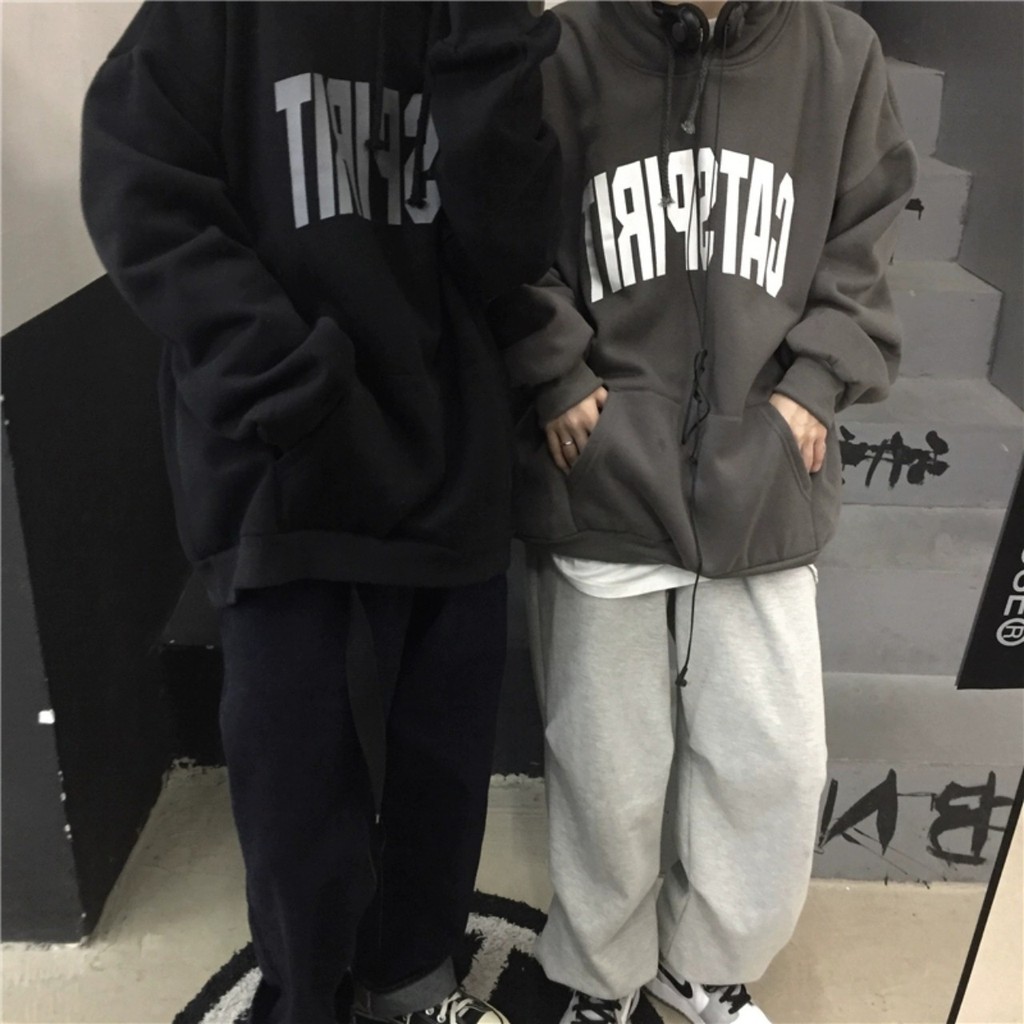 Áo hoodie,Áo nỉ bông cotton siêu dày in chữ CASPIRIT phom rộng cực hot 2021. | BigBuy360 - bigbuy360.vn