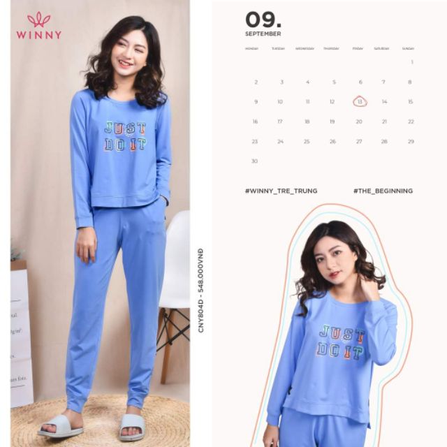 Bộ mặc nhà Winny cotton dài tay Thu Đông CNY804D giá 548.000đ