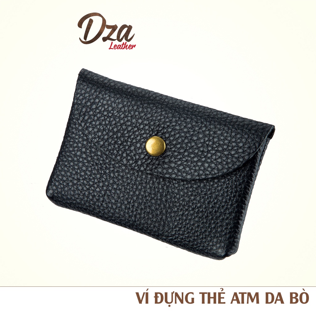 Ví dựng thẻ ATM da bò lớp 1 đơn giản mini cho cả nam và nữ Dza leather