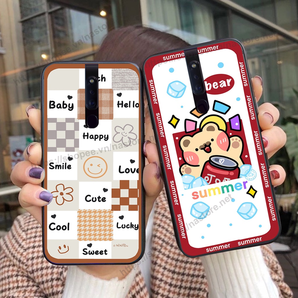 Ốp lưng Oppo F11 / F11 Pro trái tim hình gấu cute cá tính, giá rẻ, cực bền