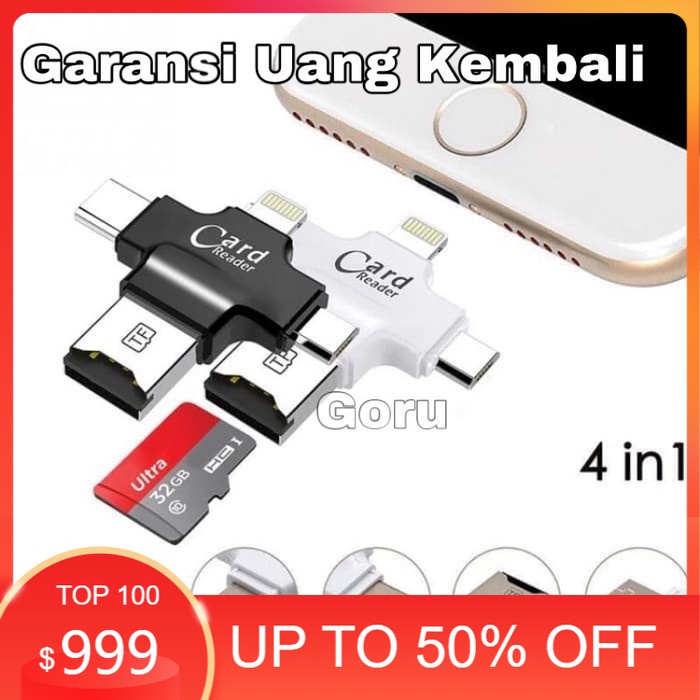 Đầu Đọc Thẻ Nhớ Ws13p OTG 4 Trong 1 Micro Usb / Type C / android / iphone 6 7 8 ios