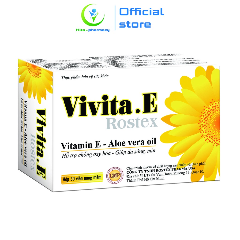 Viên uống đẹp da Vitamin E, Omega 3, tinh dầu nha đam - 30 viên Vivita.E