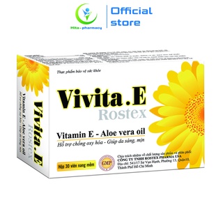 Viên uống đẹp da Vitamin E, Omega 3, tinh dầu nha đam - 30 viên Vivita.E