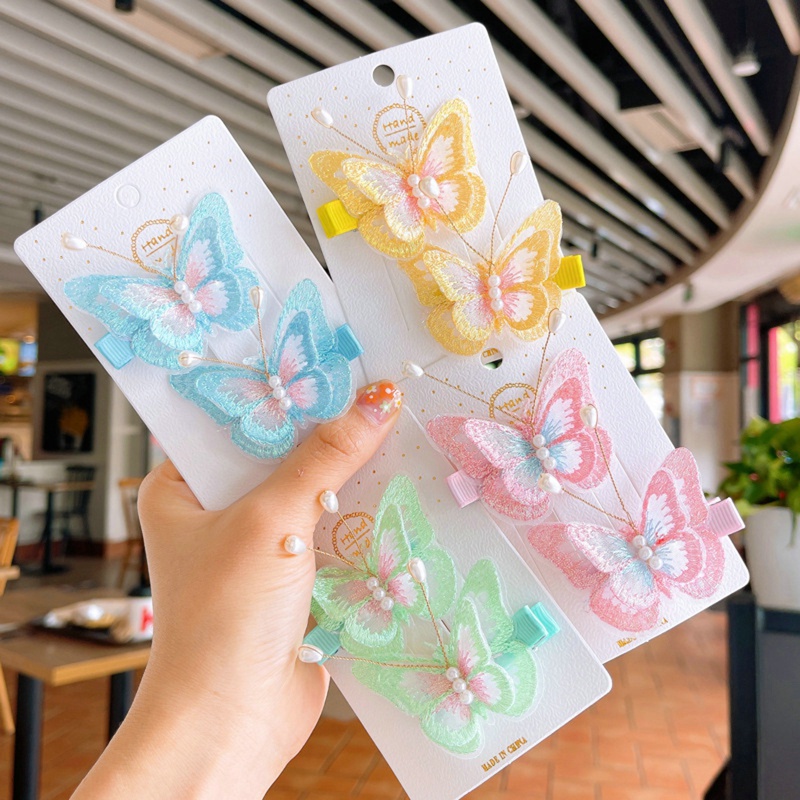 Set 2 Kẹp Tóc Hình Bướm Xinh Xắn Cho Bé Gái dreamdiary