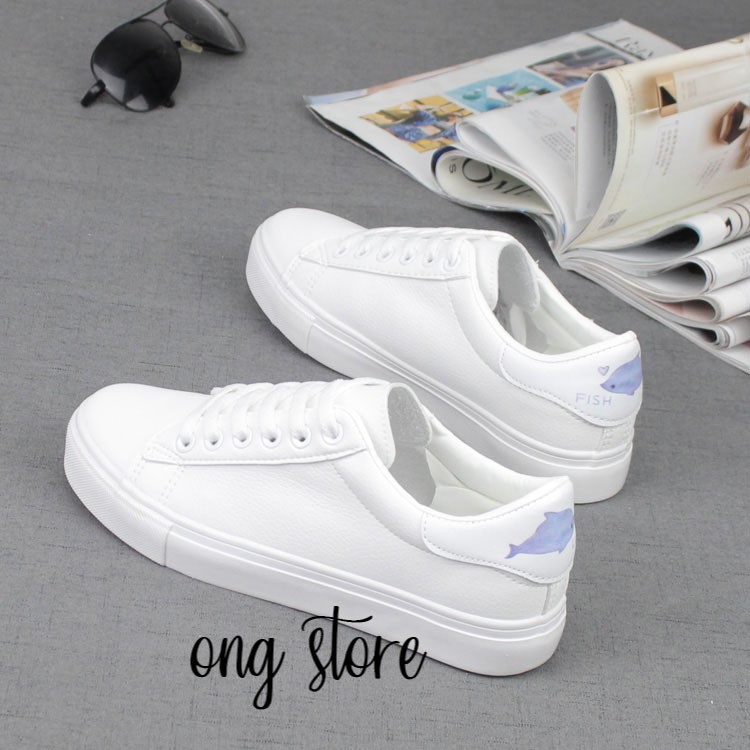 Giày thể thao giày sneaker nữ in hình cá