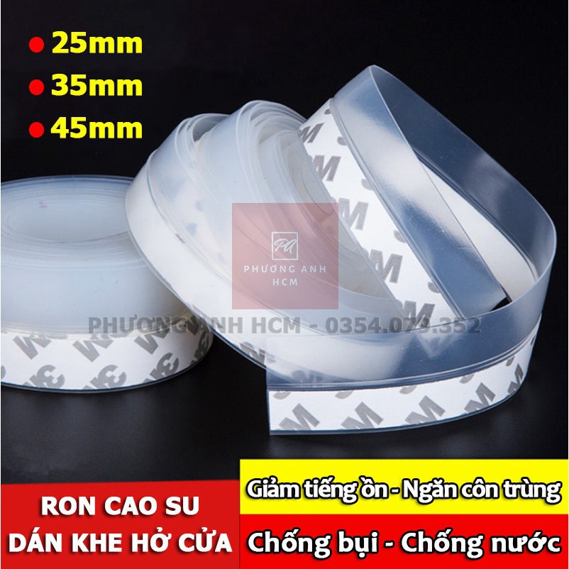 [1 MÉT] Ron (Gioăng) Cao Su Dán Khe Hở Chân Cửa 3M - Chống Bụi, Chống Nước, Giảm Tiếng Ồn, Ngăn Côn Trùng luca333